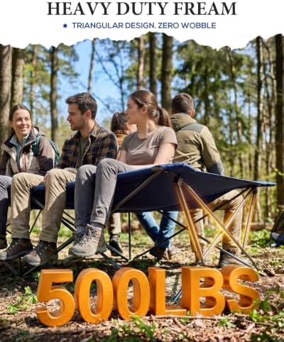 41" Wide Folding Camping Cot, 500lbs Heavy Duty Cots for Adults Big & Tall - Image 3