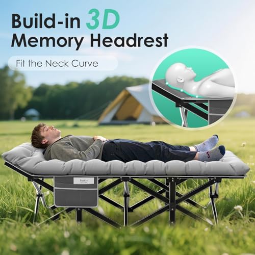 Suteck Camping Cot, 32In XXL Heavy Duty Sleeping Bed for Adults - Image 6