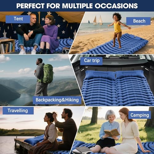 Ultralight Camping Sleeping Pad with Pillow & Built-in Foot Pump - Image 7