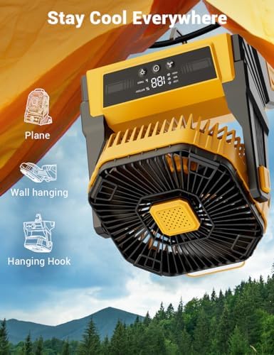 KopBeau 20000mAh Portable Rechargeable Fan, Battery Powered Camping Fan - Image 6