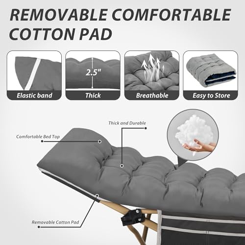 Folding Camping Cot with Mattress for Adults,28" Wide,600LBS - Image 4