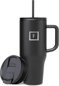IRON °FLASK Co-Pilot Insulated Mug w/Straw & Flip Cap Lids - Cup Holder Bottle for Hot, Cold Drink - Leak-Proof - Water, Coffee Portable Travel Mug -, 32 Oz by IronFlask