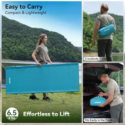 MARCHWAY Lightweight Folding Tent Camping Cot Bed with Lever Lock, Easy Setup Portable Compact for Outdoor Travel, Hunting, Hiking, Motorcycling, Support 330Lbs (Blue) - Image 6