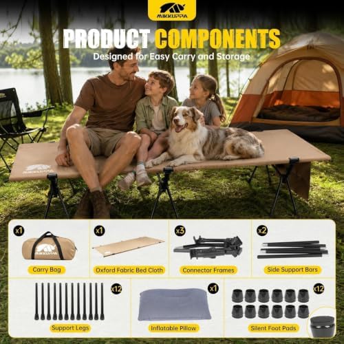 MIKKUPPA Backpacking Camping Cot for Adults, Heavy-Duty Portable Cot Bed - Image 3