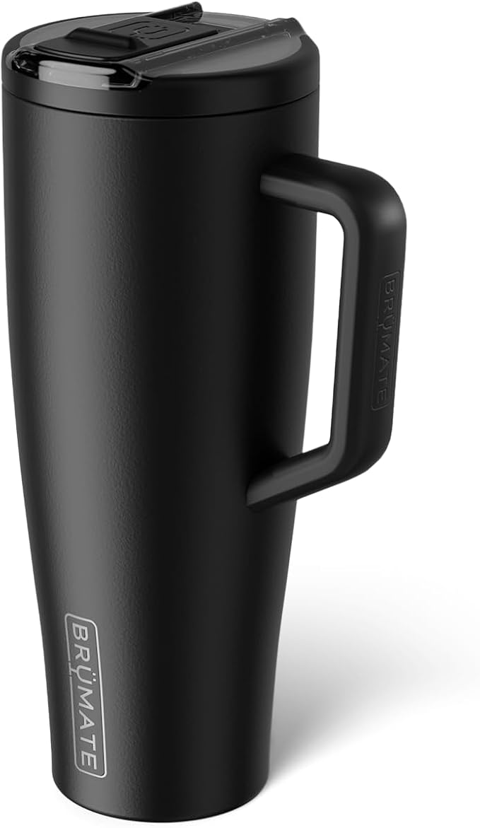 BrüMate Era Flip 40oz Tumbler with 100% Leakproof Covered Straw Lid | Hygienic Covered Straw | Insulated Stainless Steel Water Bottle with Handle | Cup Holder Friendly | BPA-Free (Matte Black) - Image 2