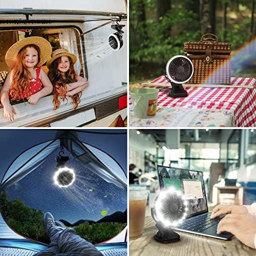Lepro Rechargeable Camping Lantern with Fan, Camping Essentials, 2 Lighting Modes, 3 Speed Settings Fan, Tent Light with Hanging Hook for Camping, Hiking, Hurricane, Emergency, Outages - Image 4