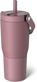 BrüMate Resa 25oz 100% Leakproof Travel Tumbler w/Handle & Straw | Flexible SoftSip Straw | Silicone Sleeve for Durability | Stainless Steel | Cup Holder & Travel Friendly Water Bottle (Rose Taupe) by Br%C3%BCMate