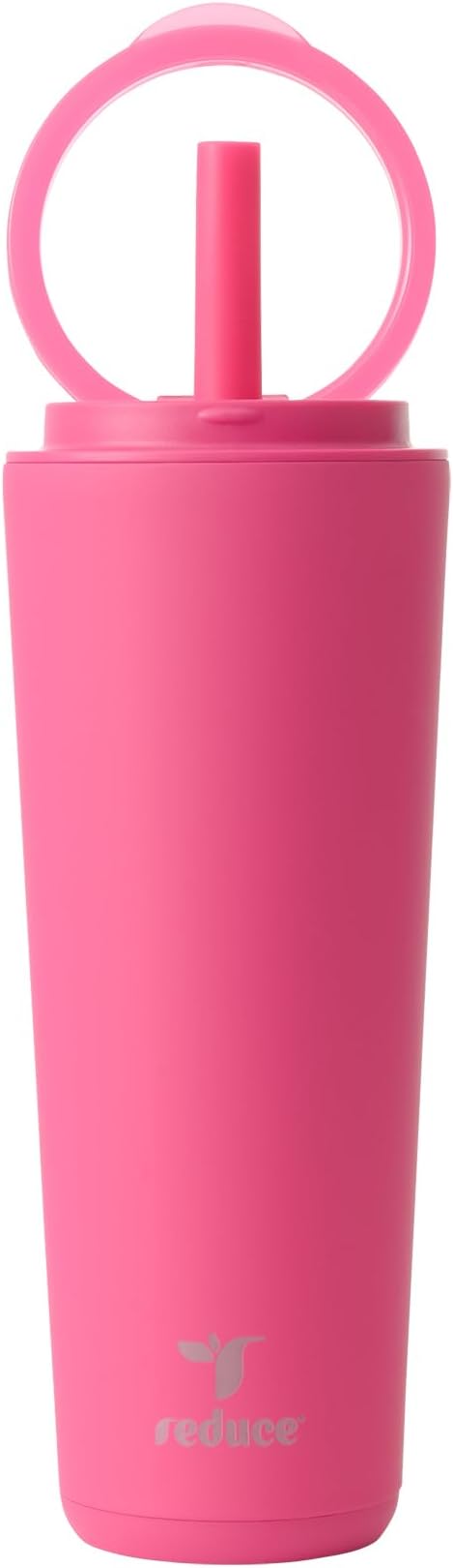 REDUCE Halo 24 oz Stainless Steel Vacuum Insulated Tumbler - Spill Proof Travel Mug with Flip Handle Lid - Keeps Drinks Cold for 32 Hrs - Dishwasher Safe - Cupholder Friendly - Dragonfruit by Reduce