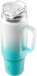 Meoky 40oz Tumbler with Handle, Stainless Steel Travel Mug with 2-in-1 Straw and Sip Lid, Vacuum Insulated Coffee Mug, 100% Leak Proof, Keeps Cold for 34 Hours or Hot for 10 Hours (Azure) by MEOKY