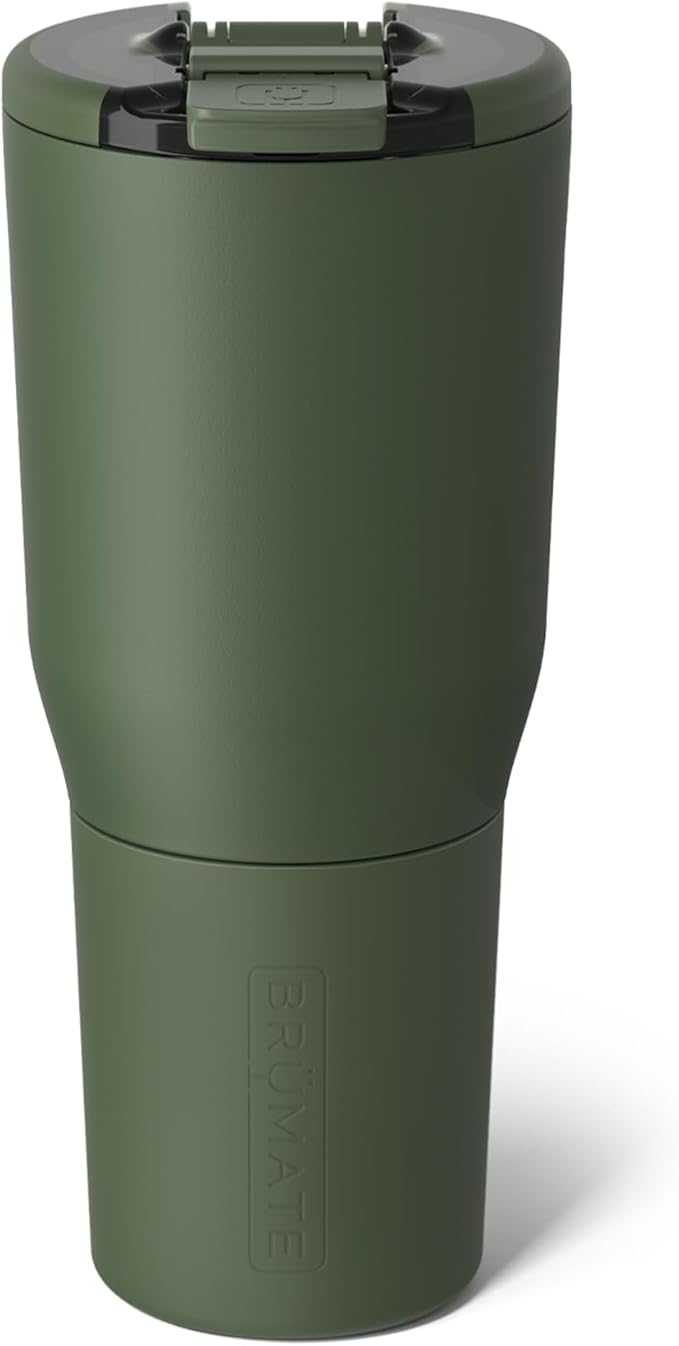BrüMate Nav 35oz 100% Leak Proof Insulated Travel Tumbler with Magnetic BevLock™ Lid - Double Wall Cup-Holder Friendly Stainless Steel Mug (OD Green) by Br%C3%BCMate