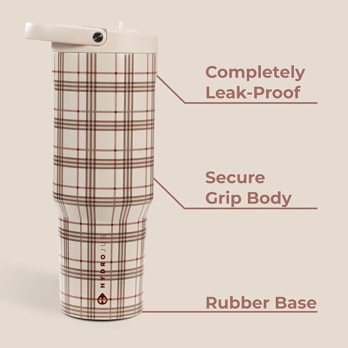 HydroJug Sport - Stainless Steel Tumbler with Straw, Vacuum Insulated, 40oz Leakproof Water Bottle, Ergonomic Design, Reusable, Dishwasher Safe, Rubber Base, Durable for Gym or Outdoors, Blair - Image 5