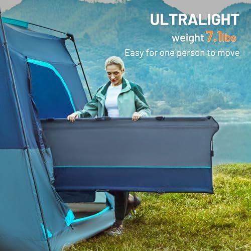 TIMBER RIDGE 20-Second Quick Set-Up Camping Cot, Aluminum Folding Cot - Image 2