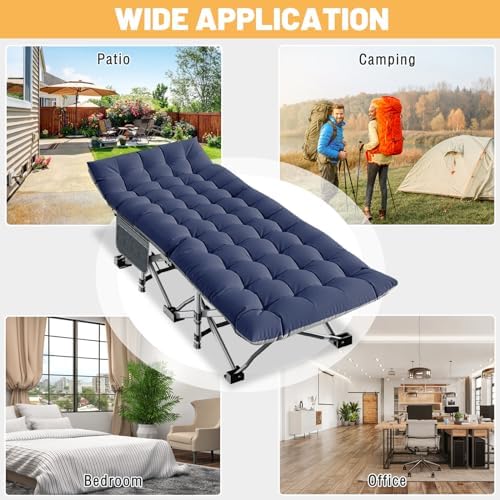DoCred Folding Camping Cot with Mattress, 2 Pack Heavy Duty Folding Cot - Image 6