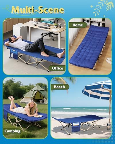 WLIVE 1200D Oxford Camping Cots with Washable Mattress for Adults - Image 6