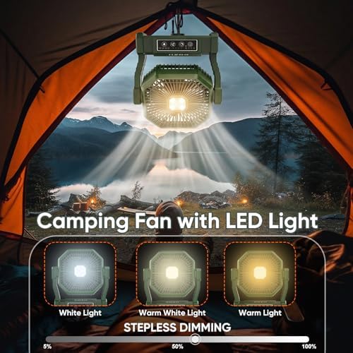Portable Fan Rechargeable,Camping Fan 20000mAh,Battery Powered Fan with LED - Image 5