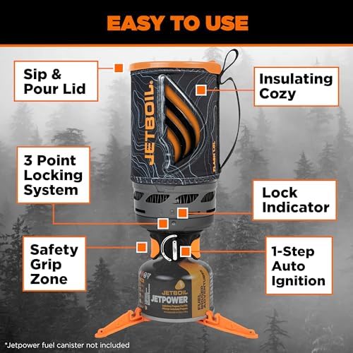 Jetboil Flash Java Portable Fast Boil Stove and Coffee Press for Camping and Backpacking, 1-Step Auto Ignition, Propane/Isobutane Burner - Image 5