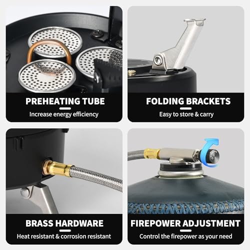 Naturehike Camping Gas Stove for IGT Table, Portable Isobutane Stove with Storage Bag & Foldable Brackets, 3 Burners Camp Stove for Outdoor Car Camping Cooking Tailgating - Image 5