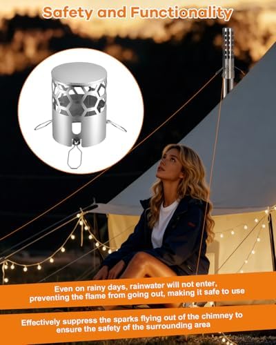 Camping Wood Stove，Wood Burning Tent Stove，Portable Hot Tent Stove for Camping, Hunting, Ice Fishing，Cooking，Shelter - Image 6