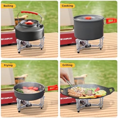 CAMPLUX FoldGo Camping Stove, 7500 BTU Portable Butane Gas Stove, Foldable Cassette Stove with Carry Bag & Adjustable Burner, CSA Certified Collapsible Butane Stove for Outdoor Cooking, Red - Image 5
