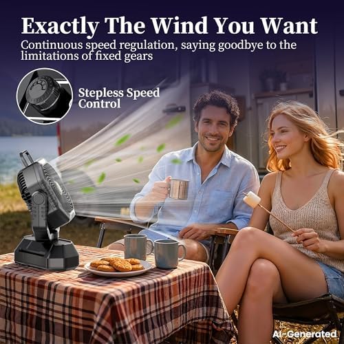 AJVV Camping Fan with Light, Remote and Oscillation, Battery Powered Hanging Tent Fan, Rechargeable Portable for Camp, Outdoor, Emergencies, Fishing, RV Travel, Jobsite - Image 4