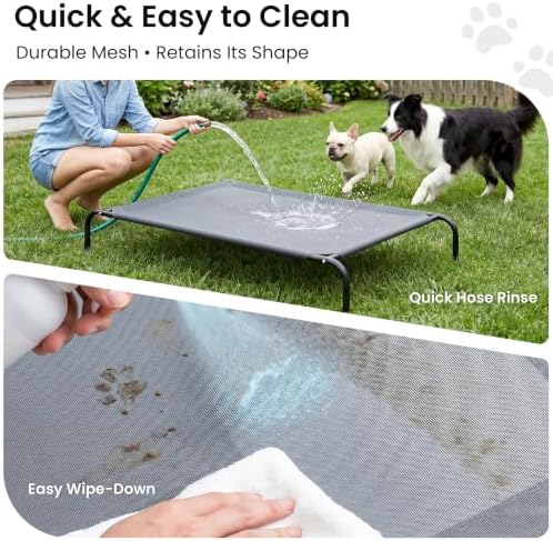 Love's cabin Elevated Cooling Dog Bed for Large Dogs, Portable Indoor & Outdoor Raised Pet Dog Cat Cot, Durable Summer Frame with Breathable Mesh, Grey, 48 inches - Image 5