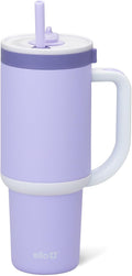 Ello Oasis 30 oz Tumbler with Handle & Retracting Straw | Reusable Insulated Stainless Steel Cup 100% Leakproof, Gifts for Teens Women Men | Keeps cold for 24 Hours, Cup Holder Friendly, Twilight by Ello