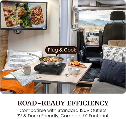 Elite Gourmet Electric Burner, 1000W Cast Iron Hot Plate, 7 Heat Settings - Image 3
