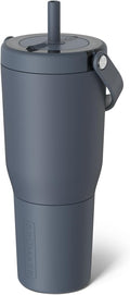 BrüMate Resa 35oz 100% Leakproof Tumbler w/Handle & Straw | Flexible SoftSip Straw | Silicone Sleeve for Durability | Stainless Steel | Cup Holder & Travel Friendly Water Bottle (Nightfall Blue) by Br%C3%BCMate