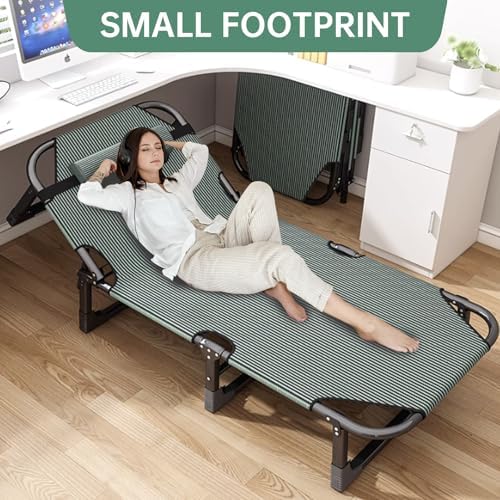 Folding Camping Cot for Adults,Adjustable Sleeping Cot with Mattress - Image 6