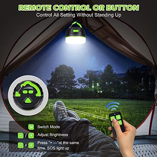 Sinvitron LED Camping Lantern Rechargeable with Remote Control - 1000LM 150H Runtime Tent Light, 5200mAh Water-Resistant Emergency Light for Hurricane Power Outages, Hiking Home - Image 2