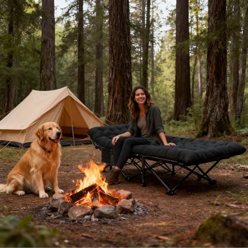 LILYPELLE Oversized XXL Folding Camping Cot, 32" Heavy Duty Sleeping Cots - Image 3