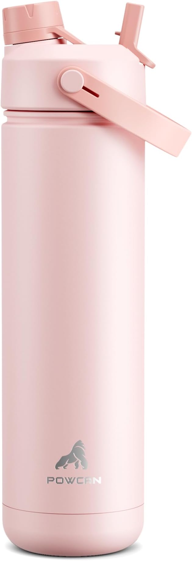POWCAN 26 oz Insulated Water Bottle with 2-in-1 Straw and Spout Lid, Keep Cold 24H, Leak-Proof, Fits in Car Cup Holder, Stainless Steel Water Bottle for Sports, Travel, and School (Cotton Candy) by POWCAN