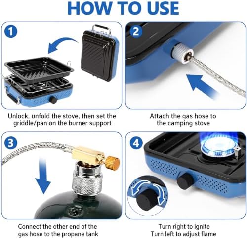 Hisencn single burner camp stove with Grill Pan for Camping,RV Essentials - Image 5