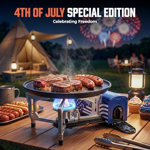 BIG HORN OUTDOORS Butane Camping Stove, Portable Folding Gas Burner with Carry Bag for Camping, Emergency Use, Outdoor Cooking & 4th of July Parties - Image 2