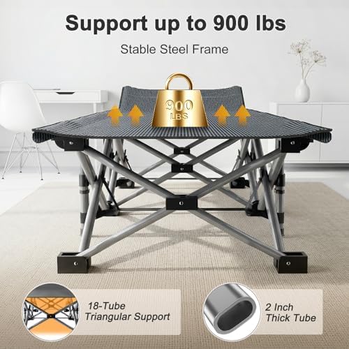 ABORON XXL Folding Camping Cot for Adults, 32 in Wide with Mattress, 900 lb - Image 5