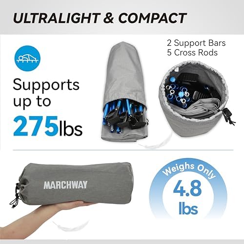 MARCHWAY Ultralight Folding Tent Camping Cot Bed, Portable Compact for Outdoor Travel, Base Camp, Hiking, Mountaineering, Lightweight Backpacking (Grey) - Image 6