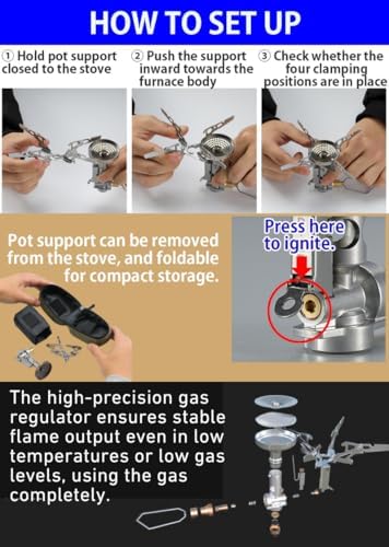 CAMPINGMOON Titanium Backpacking Stove Pressure Regulator Igniter XT-2F - Image 6