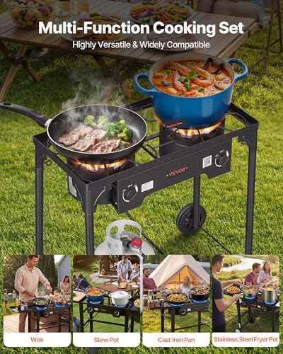 VEVOR 2 Burner Outdoor Propane Gas Stove, Propane LPG Gas Camping Stove, - Image 7