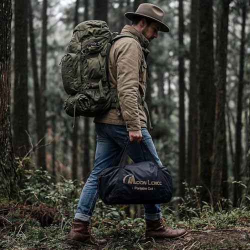 MOON LENCE Camping Cot, Height Adjustable with Cot Leg Extenders, Strong Support 330lbs, Lightweight Comfortable Folding Bed for Camping, Hiking, Travel, Truck, Beach, Office Nap,Backpacking - Image 3