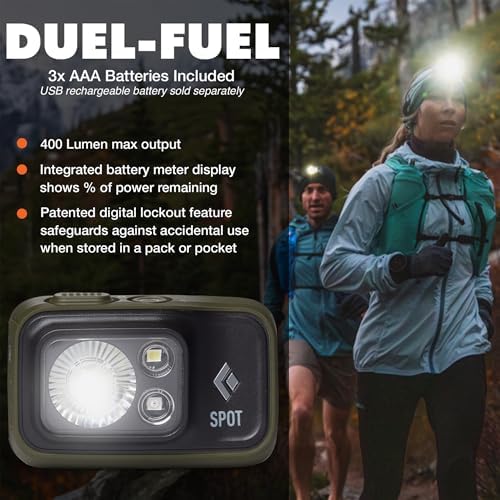 BLACK DIAMOND Spot 400 Headlamp, AAA Powered, Dimmable Bright BD Dark Olive - Image 2