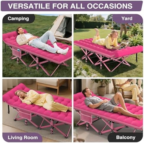 ZENPETIO Folding Camping Cot for Adults, 28" Heavy-Duty Portable Cots Bed - Image 6
