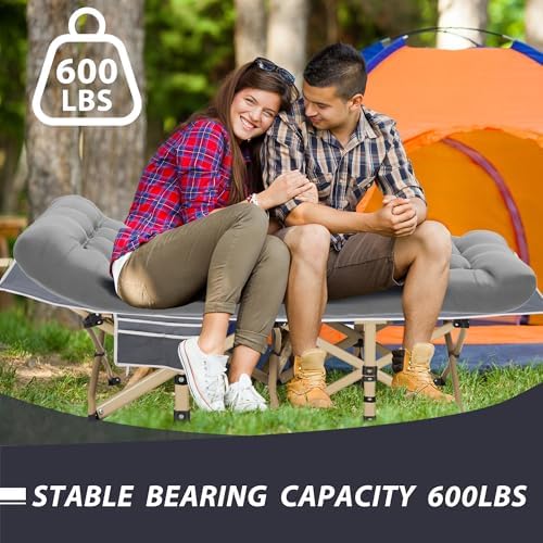 Folding Camping Cot with Mattress for Adults,28" Wide,600LBS - Image 2
