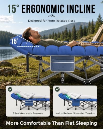 ZENPETIO XXL Folding Camping Cot for Adults, 32" Heavy-Duty Extra Wide Cots - Image 4