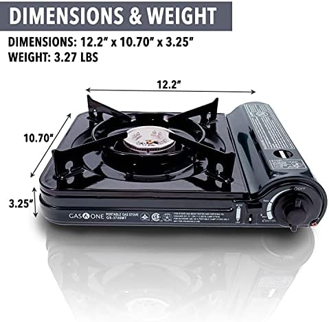 GAS ONE NEW 10,000 BTU CSA List Portable Butane Gas Stove with Carrying Case CSA Listed- Midnight - Image 2