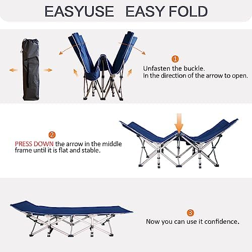 COLMERD 2 Pack Camping Cot with Mattress, Comfortable Sleeping Cot - Image 6