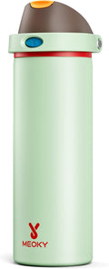 24 oz Insulated Water Bottle with Straw: Meoky Stainless Steel Metal Water Bottle with 2-in-1 Lid - Leak Proof, Cold for 24 Hours, Protective Silicone Base, BPA-Free for Sports Travel Car, Boneyard by MEOKY