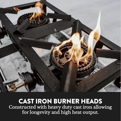 GasOne High Pressure Double Propane Burner - Outdoor Cooking with Heat Shield and Guard – Propane Burner Head for Camping, Tailgating, Seafood Boil, Home Brewing - Patent Pending - Image 5