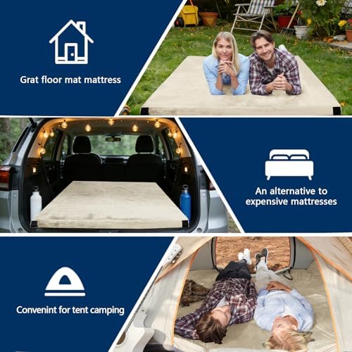 CYMULA Memory Foam Camping Mattress Pad, Sleeping Mat, Portable Roll Up Mattress for Adults, Camping Bed Pads for Sleepover, Car Bed with Travel Bag - Image 4