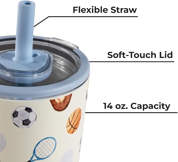 HydroJug Everyday Tumbler 14 oz – Ceramic-Lined Insulated Tumbler with Straw and Soft-Touch Lid, Cup Holder Friendly, Double-Wall Vacuum Insulation, Reusable Travel Cup – Sports - Image 6