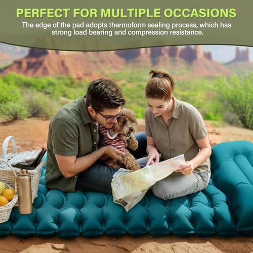 FUN PAC Camping Sleeping Pad, Ultralight Camping Mat with Pillow Built-in Foot Pump Inflatable Sleeping Pads Compact for Camping Backpacking Hiking Traveling Tent - Image 7